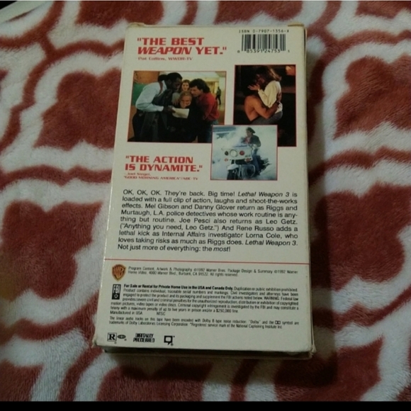 Lethal Weapon 3 VHS tape 1h 58m - Picture 4 of 10